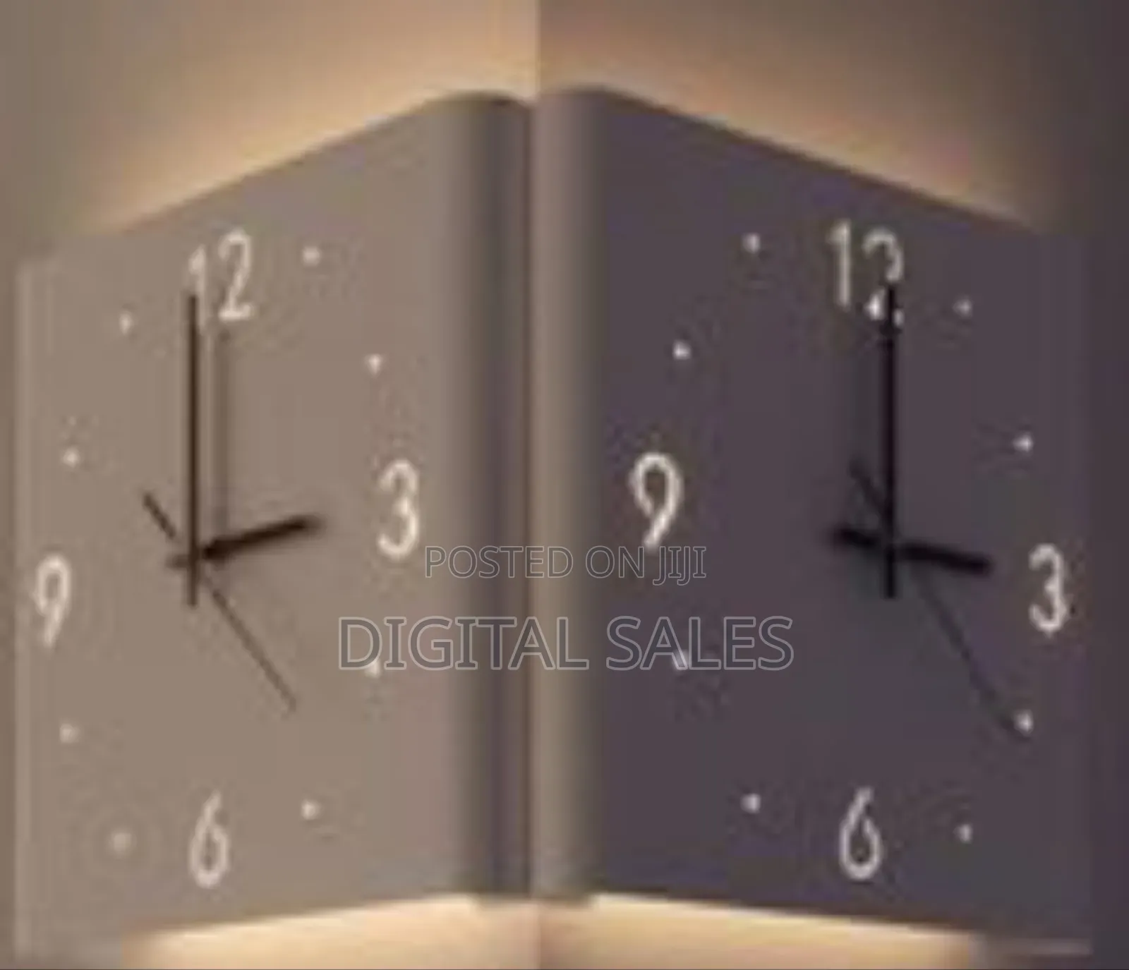 Modern Corner Wall Clock With Integrated