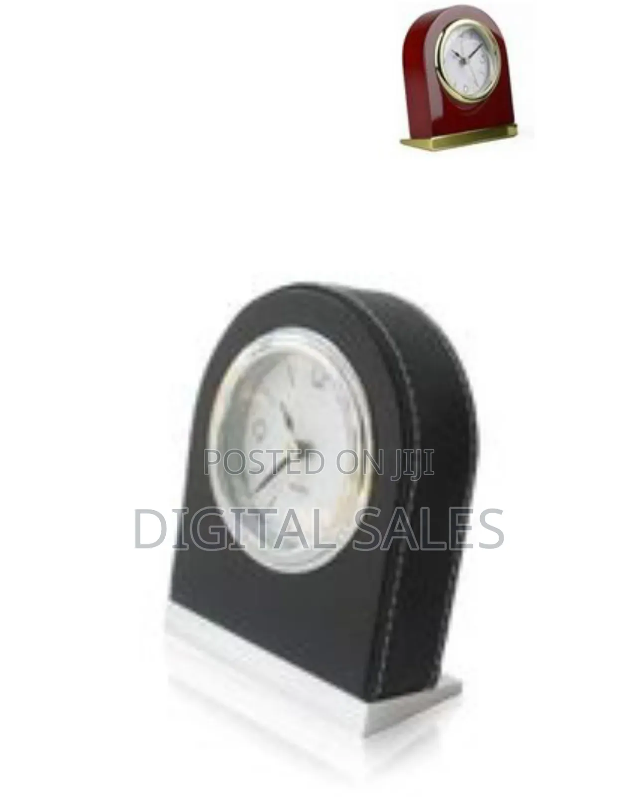 Classic Analog Desk Clock With Faux Leather Finish
