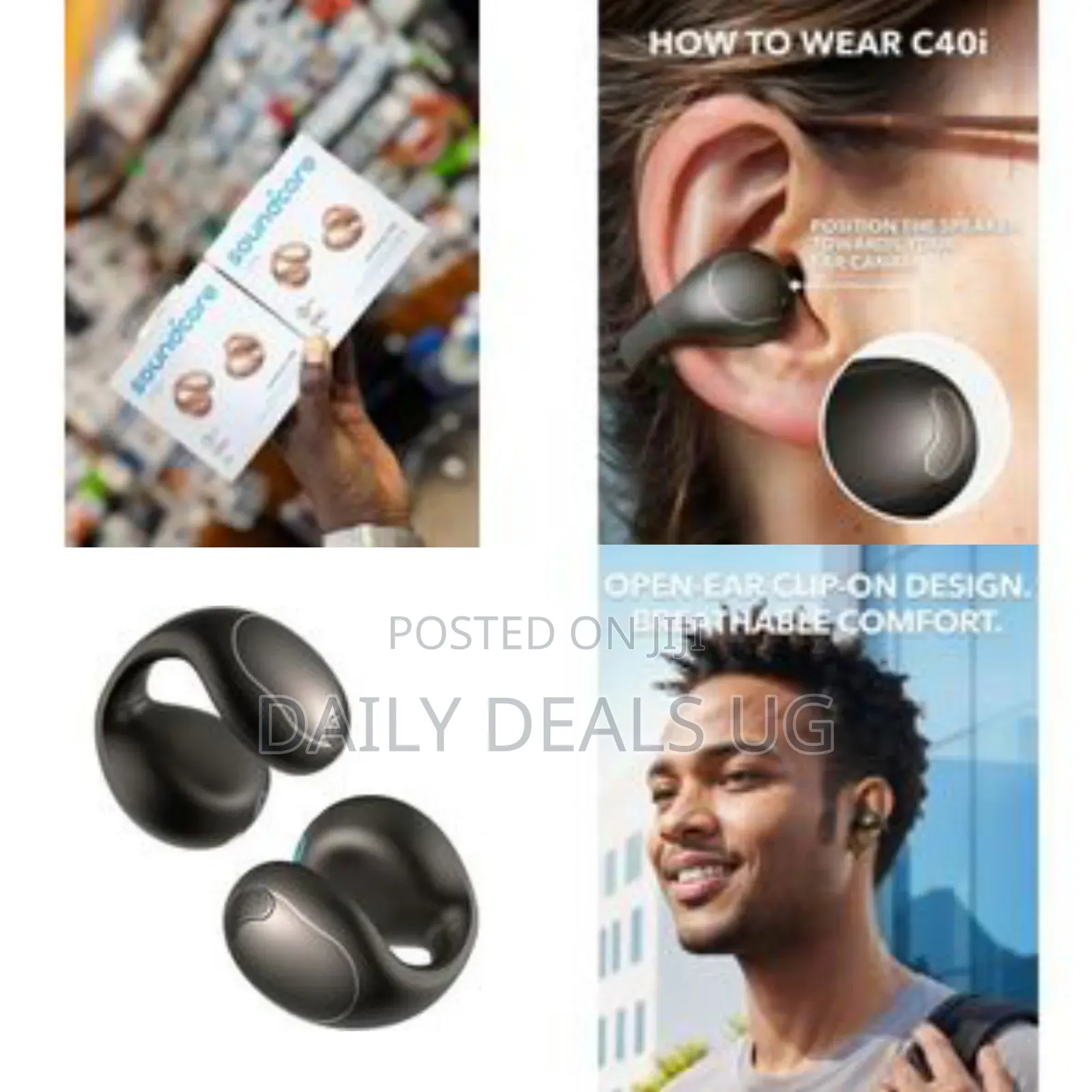 Soundcore C40i Open-Ear Clip-on Earbuds - Multicolor