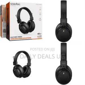 Porodo Soundtec Leather-Finish Wireless Stereo Headphone - Multicolor