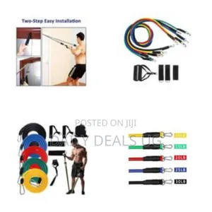 Resistance Band Training Set With Handles Door Anchor - Multicolor