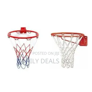 Wall-Mounted Basketball Rim With Net - Multicolor