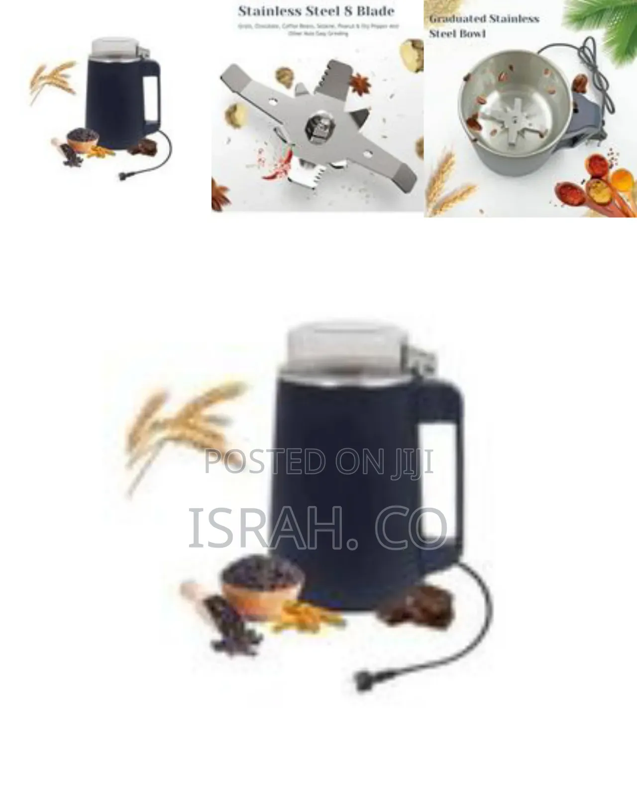 Powerful Electric Grain, Spice, and Coffee Grinder, 500ml
