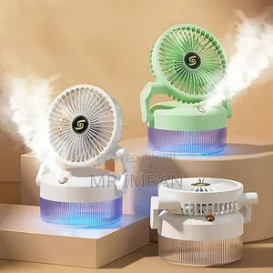 Rechargeable Usb Desktop Fan With a Built-in Humidifier