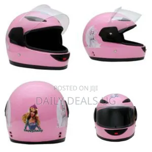 Kids' Pink Full-Face Motorcycle/Scooter Helmet With Fairy Princess