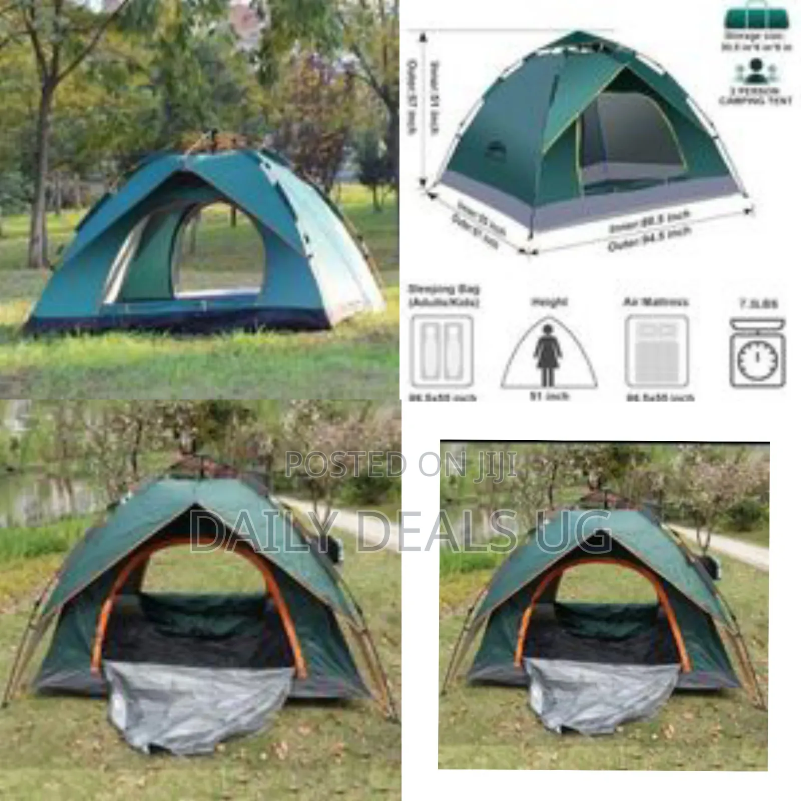 Portable Dome Camping Tent - Multicolor
