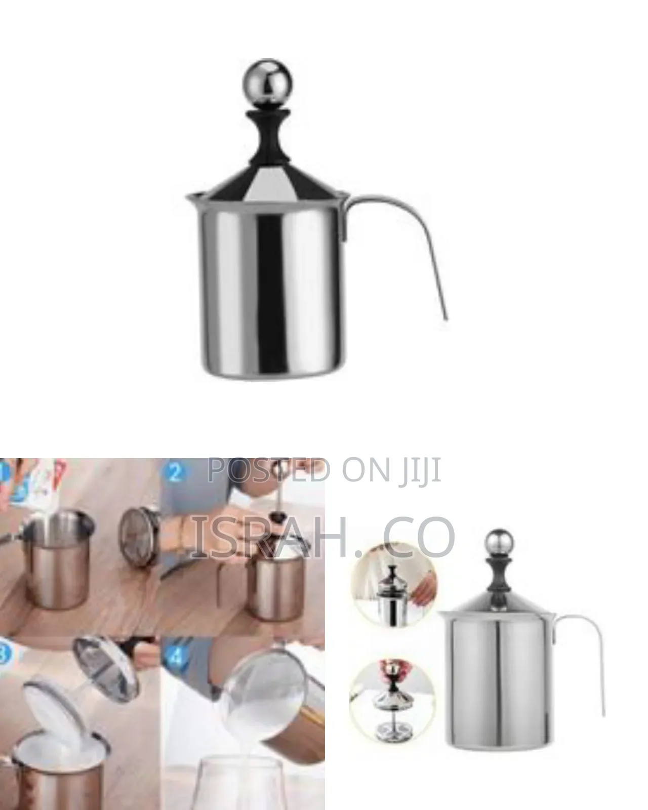 Stainless Steel Manual Milk Frother / Foamer - Multicolor