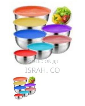 Set of Stainless Steel Mixing Bowls With Storage Lids (7-Piece) I