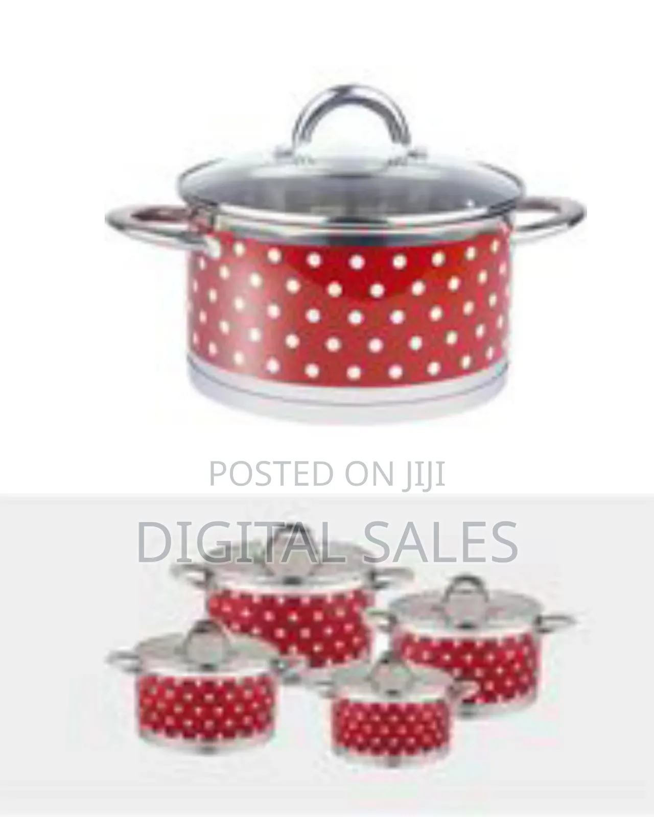 Stylish Polka Dot Cooking Pot Set (Set Of 4)