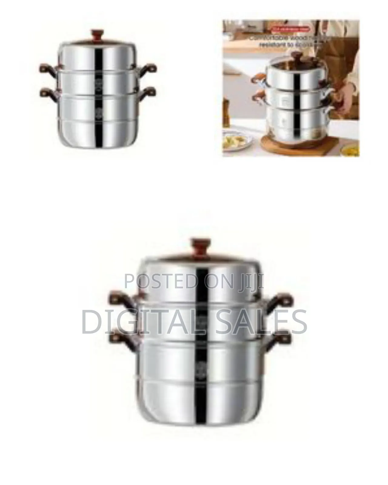 Multi-tier Stainless Steel Steamer Pot Set L