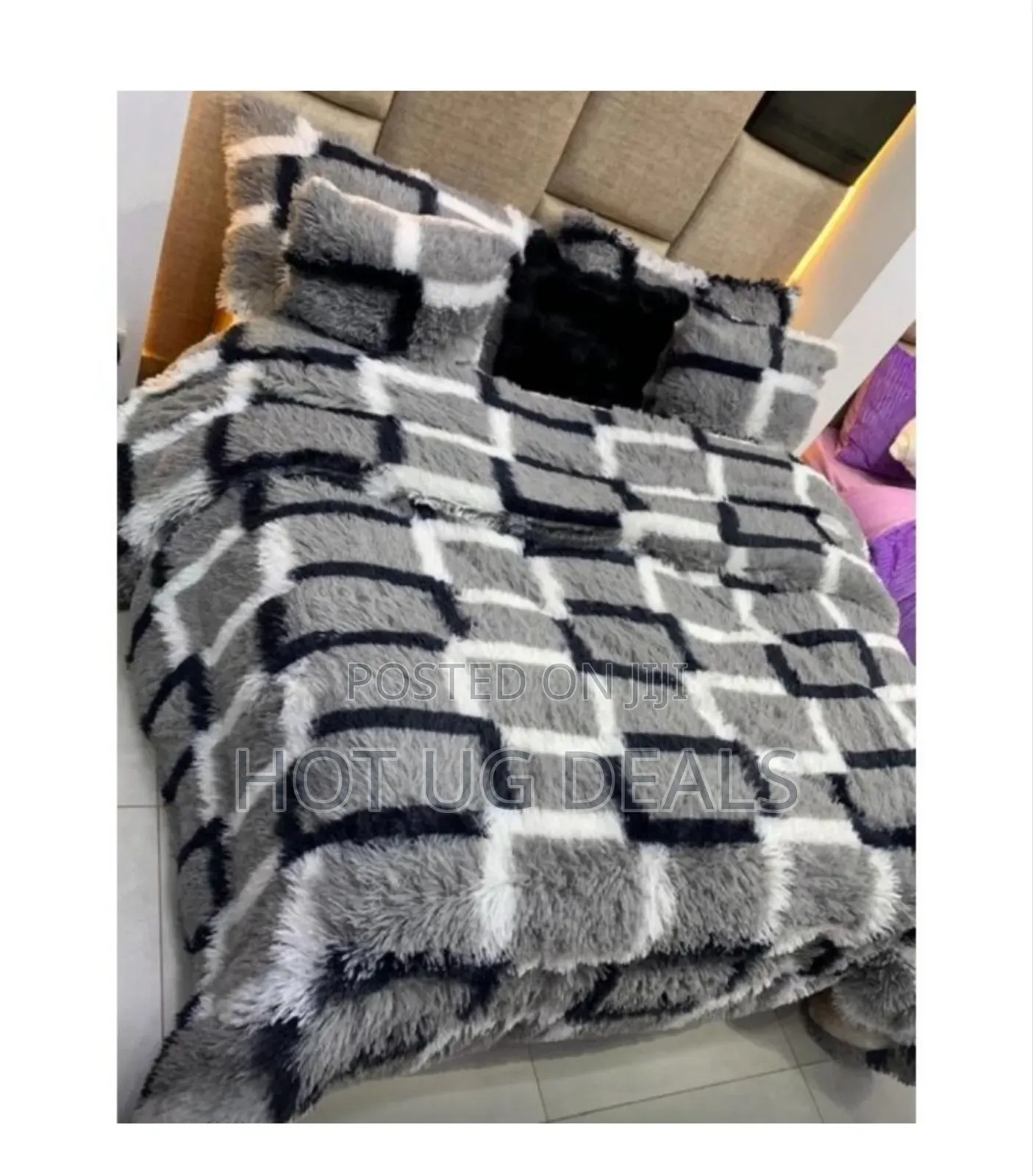 5x6 6pcs Fluffy Duvet Set With Bedsheet 2 Pillowcases 2 Cushion Covers