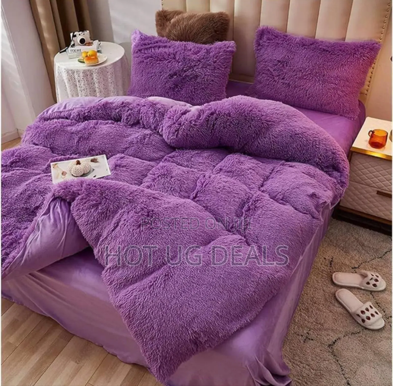 6x6 6pcs Fluffy Duvet Set With Bedsheet 2 Pillowcases 2 Cushion Covers