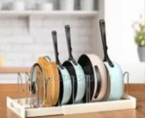 Adjustable Pot, Pan, and Lid Organizer Rack