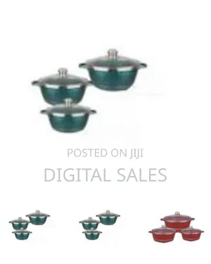 Three-Piece Non-Stick Cooking Pot and Lid Set