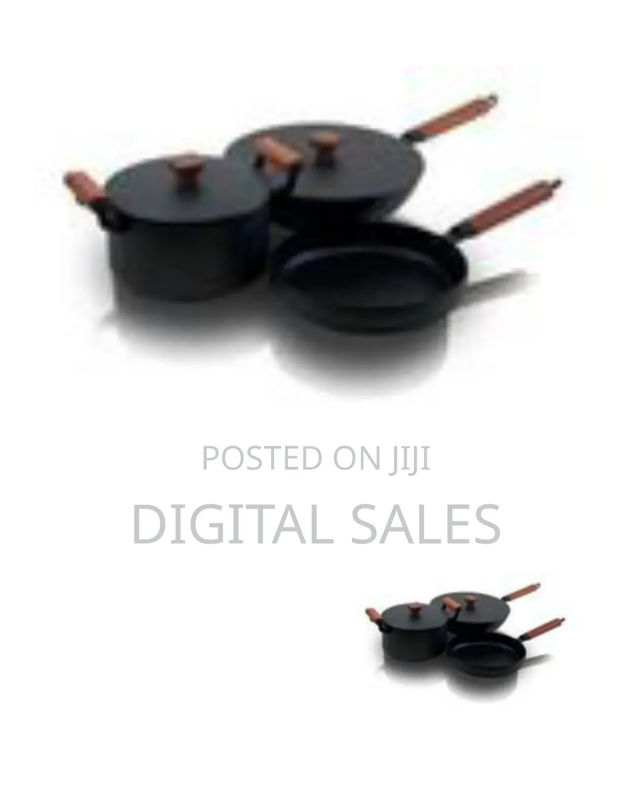 Premium Non-Stick Cookware Set With Wood-Accented Handles (3-Piece)