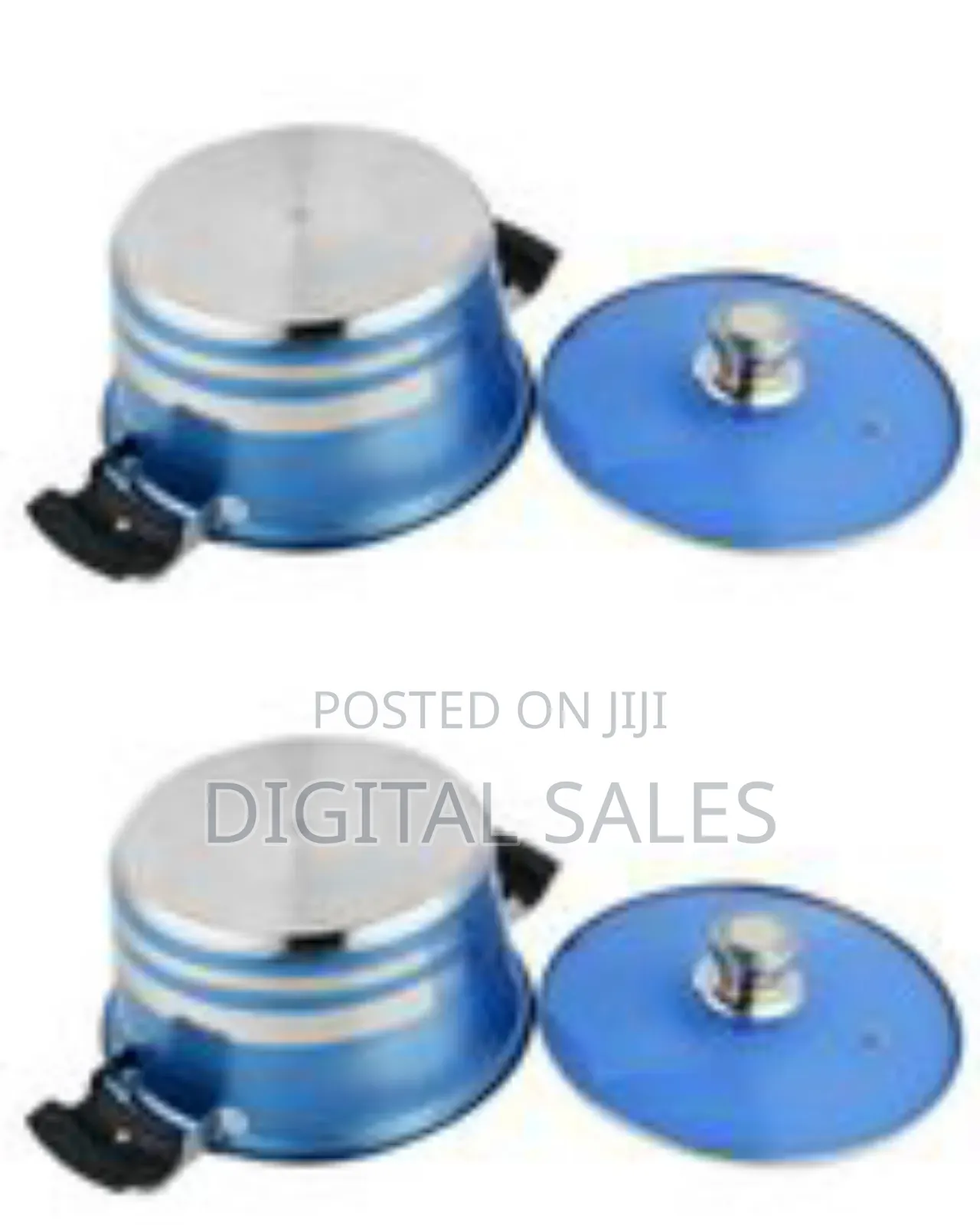 Vibrant Blue Silver Stainless Steel Cookware