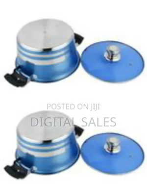 Vibrant Blue Silver Stainless Steel Cookware