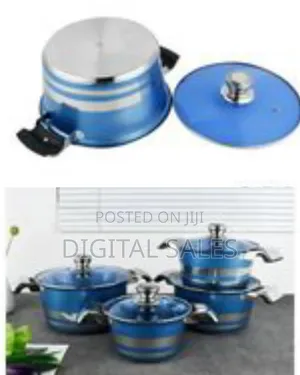 Vibrant Blue Silver Stainless Steel Cookware