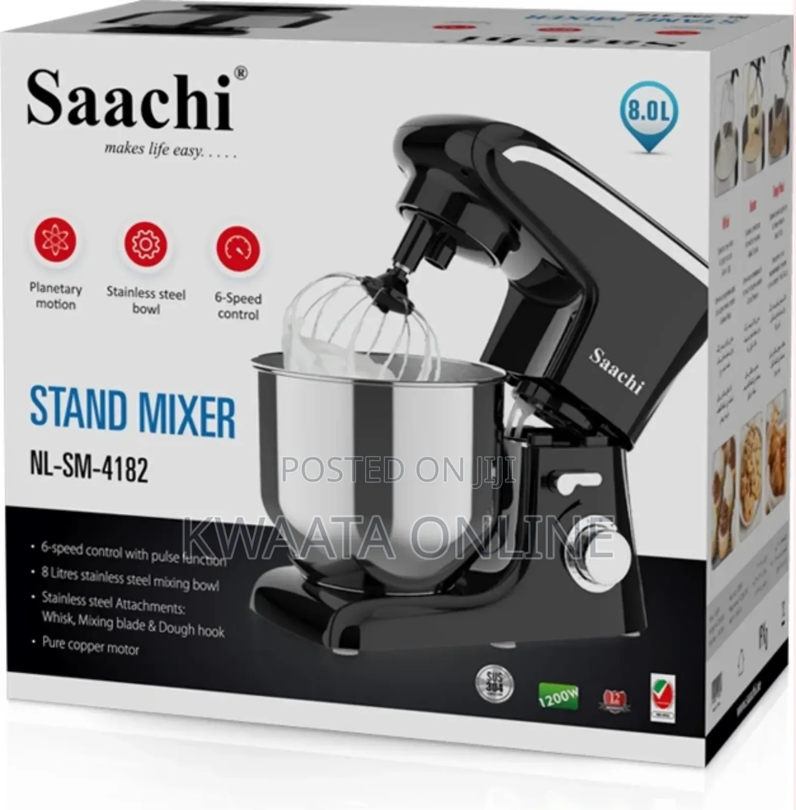Saachi 8-Litres Stand Mixer Nl-Sm-4182-Bk