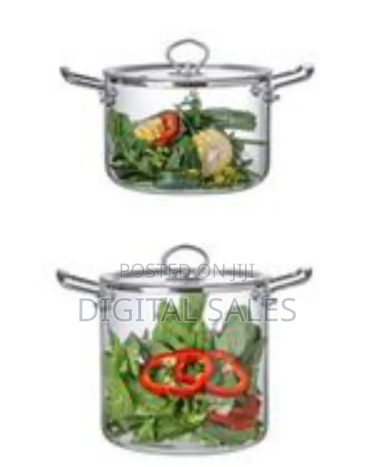 Clear Glass Saucepan / Cooking Pot With Lid - Transparent