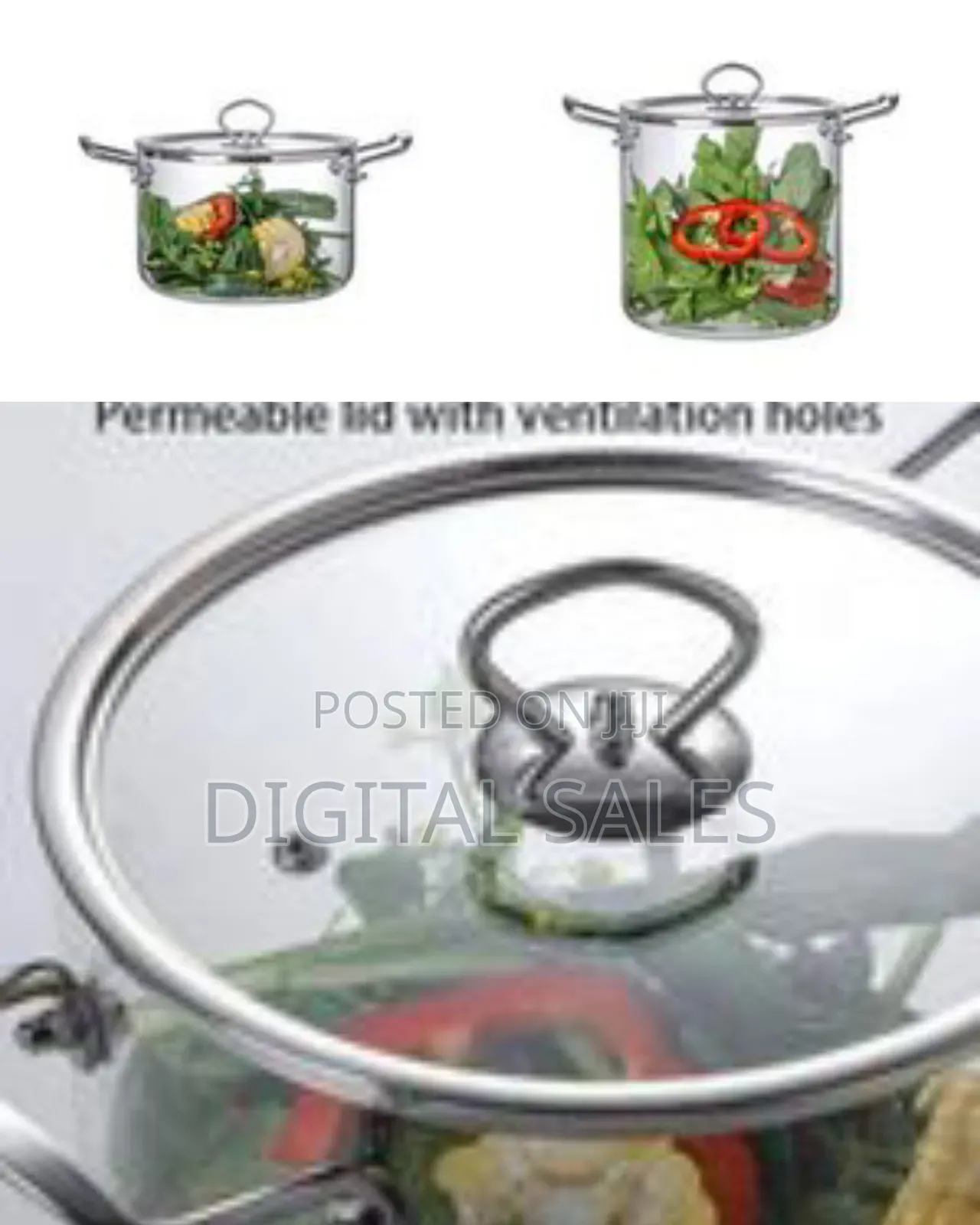 Clear Glass Saucepan / Cooking Pot With Lid - Transparent