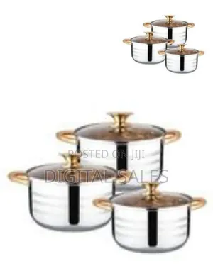 6 Piece Set of Quality Stainless Steel Cookware