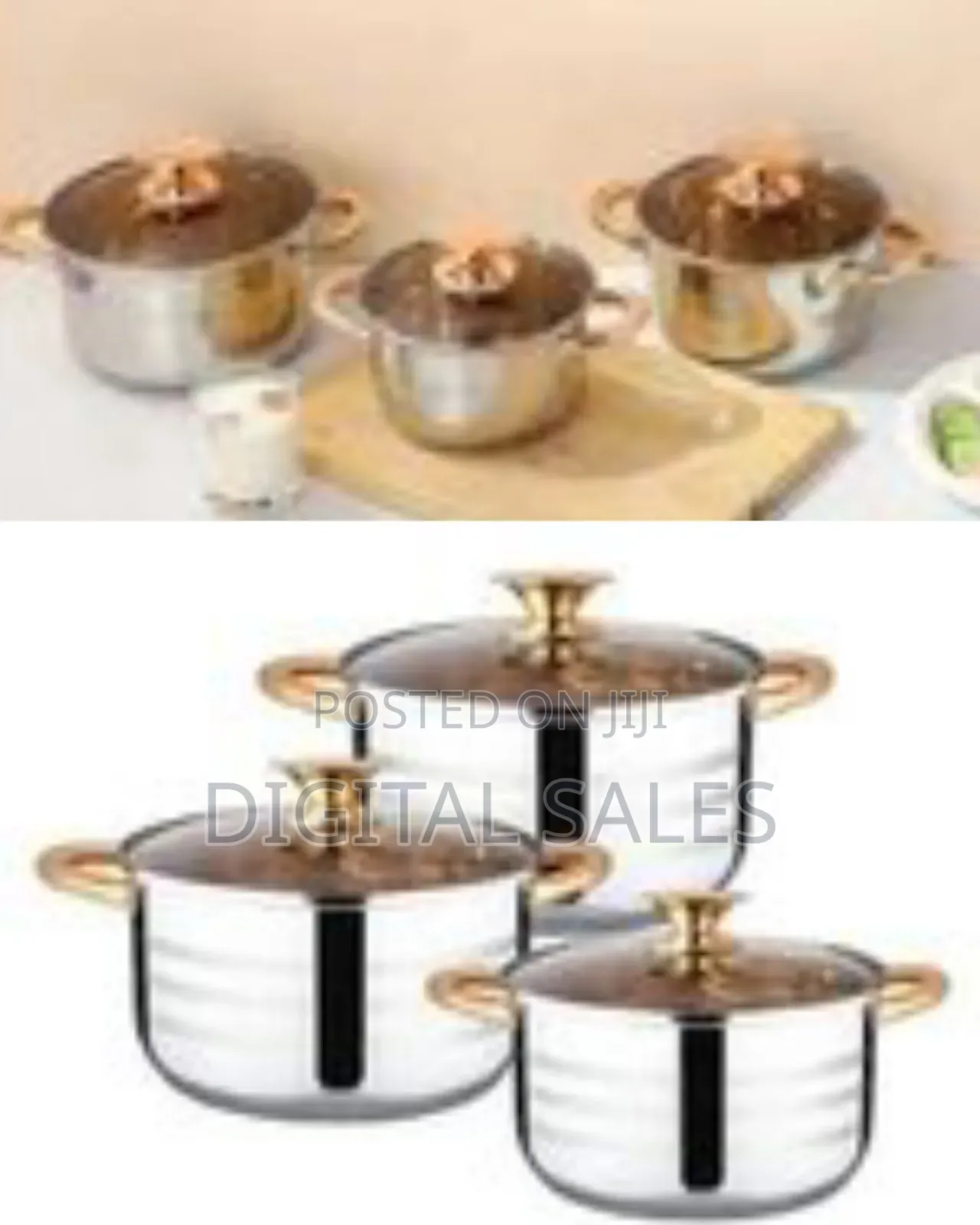 6 Piece Set of Quality Stainless Steel Cookware