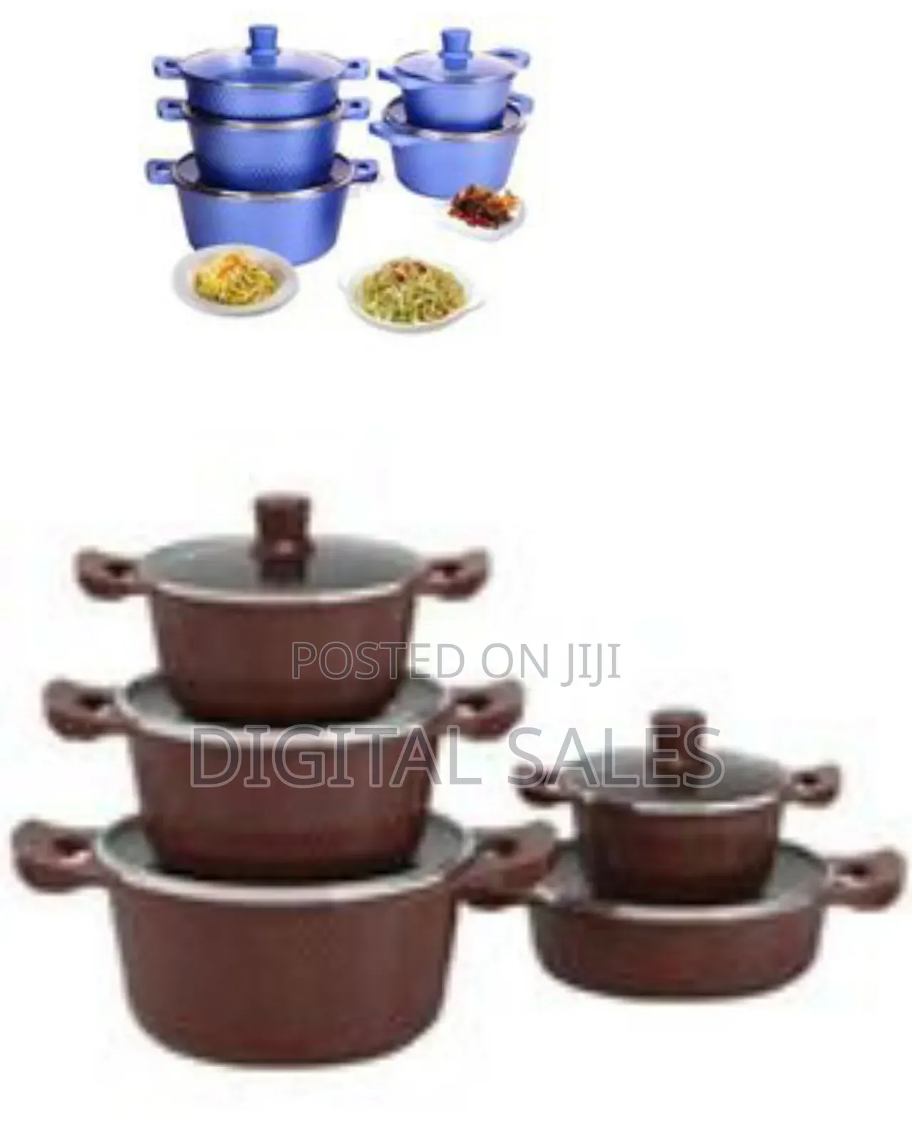 10-Piece Set of Hammered Copper-Tone Cookware