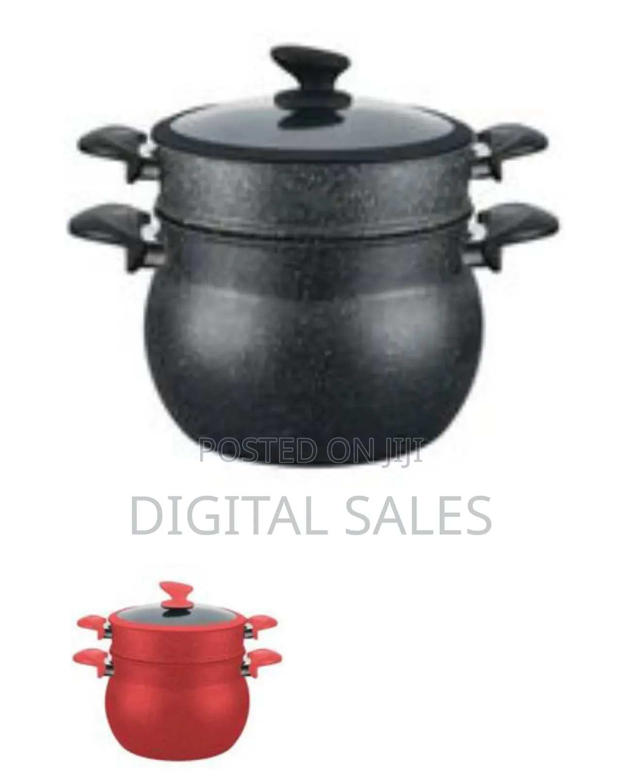 Non-Stick 2-Tier Steamer Pot With Glass Lid, 8l