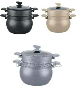 Non-Stick 2-Tier Steamer Pot With Glass Lid, 8l