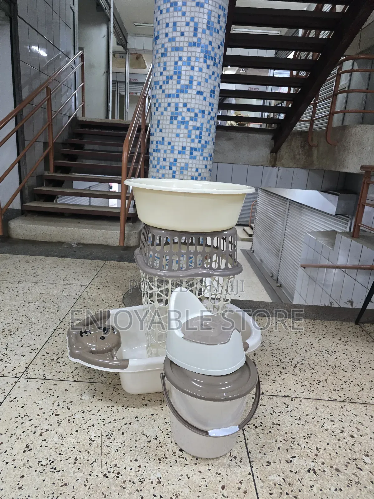 5pcs Baby Basin Set( Laundry Basket Potty Bucket Small Basin/Big)