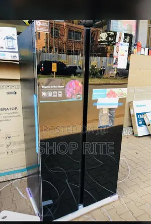 Pixel Side by Side Black Refrigerator