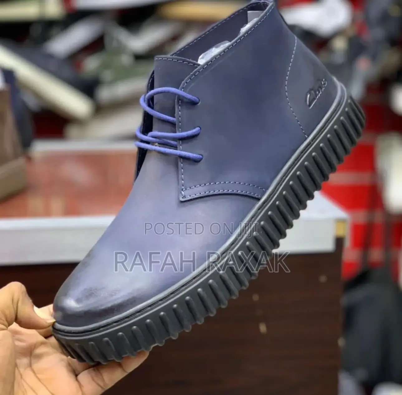 Original Men’S Blue Clarks Casual Chukka Leather Boots