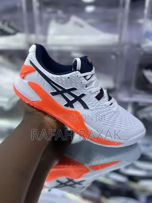 Original White/Orange Asics Gel-resolution 9 Tennis Sneakers