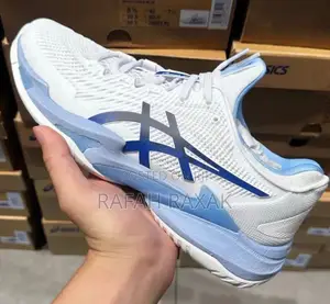 Original White/Blue Asics Court Ff 3 Novak Tennis Sneakers