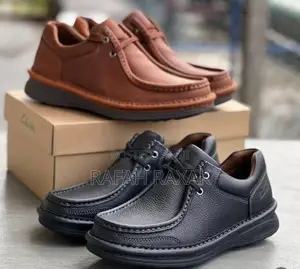 Original Men’S Black/Brown Clarks Casual Leather Shoes