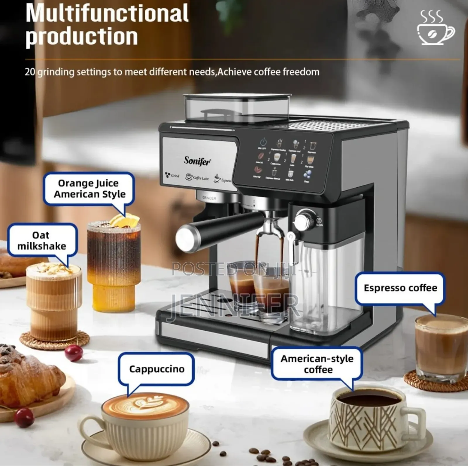 Sonifer Sf-3590 3-in-1 Espresso Coffeemaker