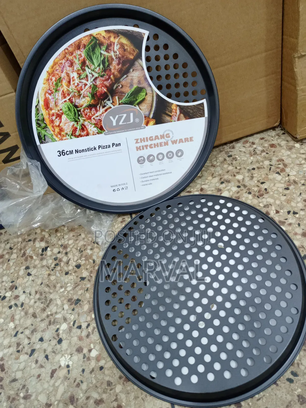 2pc Large 36cm Nonstick Pizza Pan With Holes.