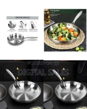 Stainless Steel Frying Pan - Silver