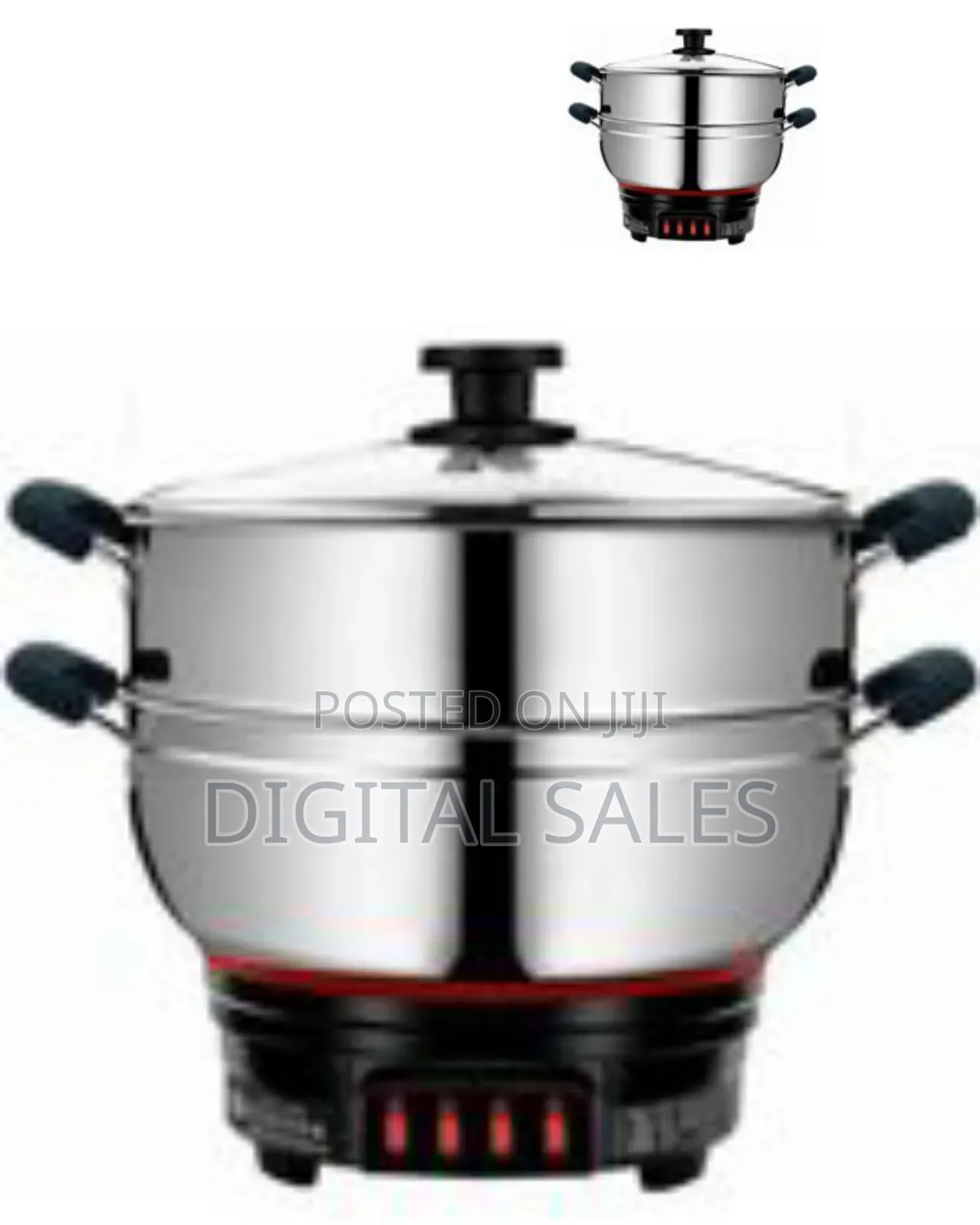 Multi-Tier Stainless Electric Food Steamer and Cooker - Multicolor