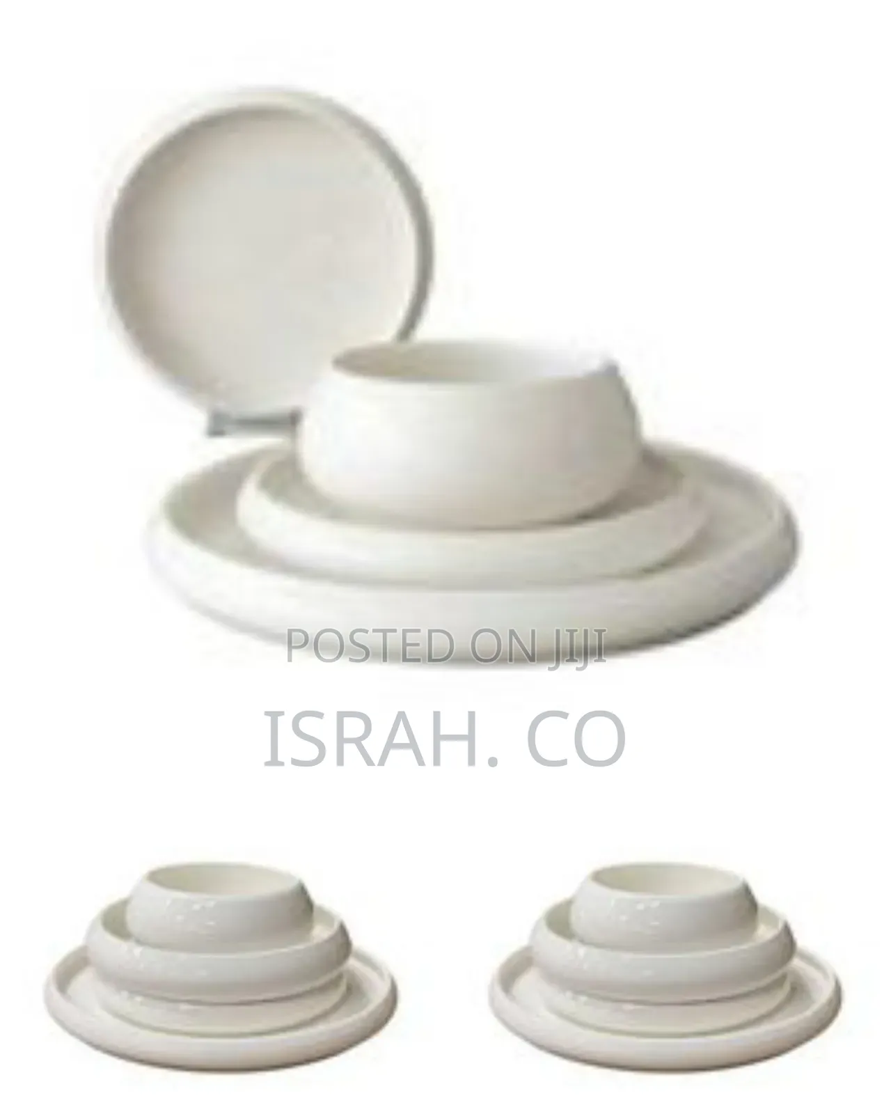 24-Piece Modern White Ceramic Dinnerware Set