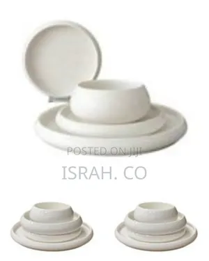 24-Piece Modern White Ceramic Dinnerware Set