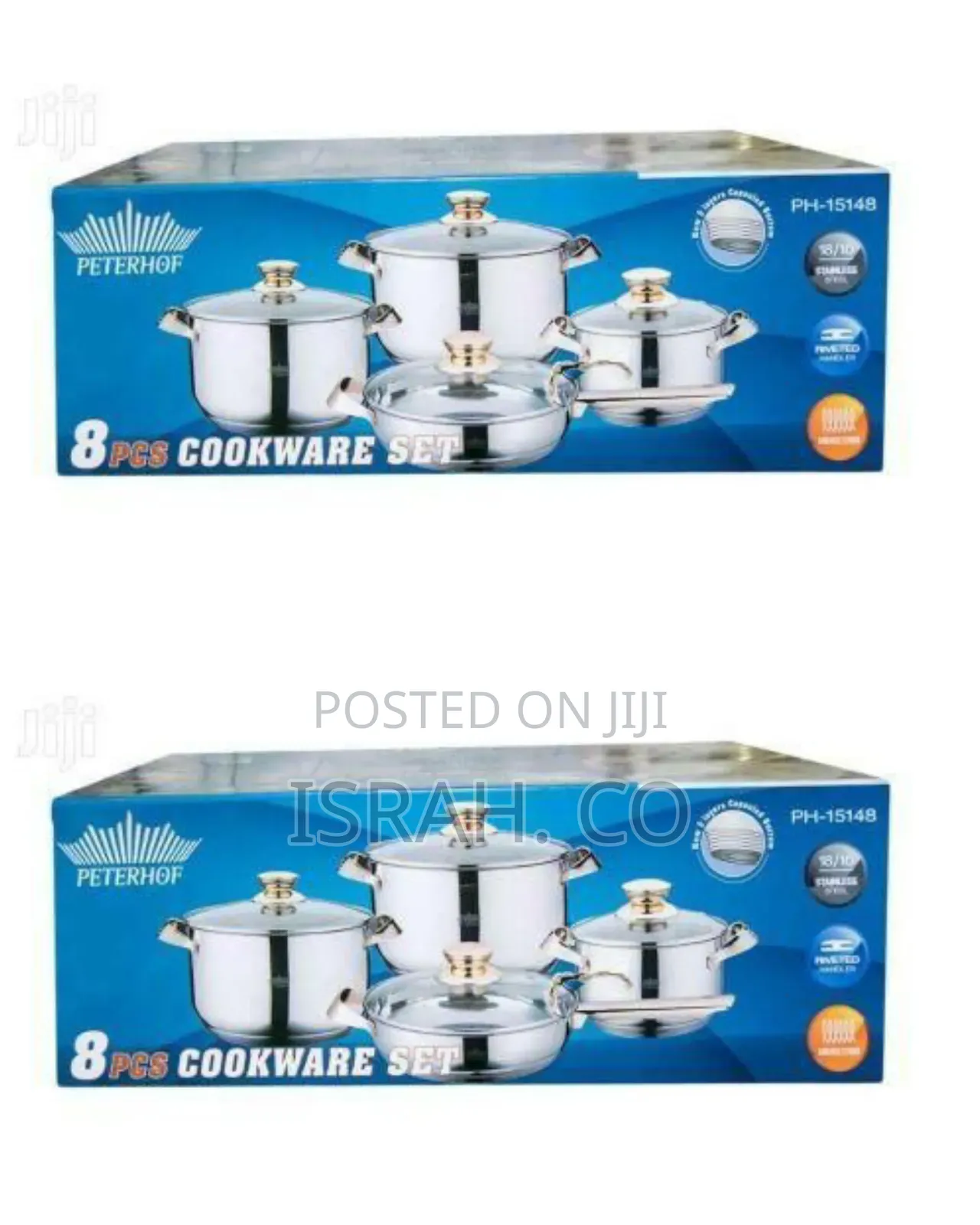 Elegant Stainless Steel Eight-Piece Cookware Set