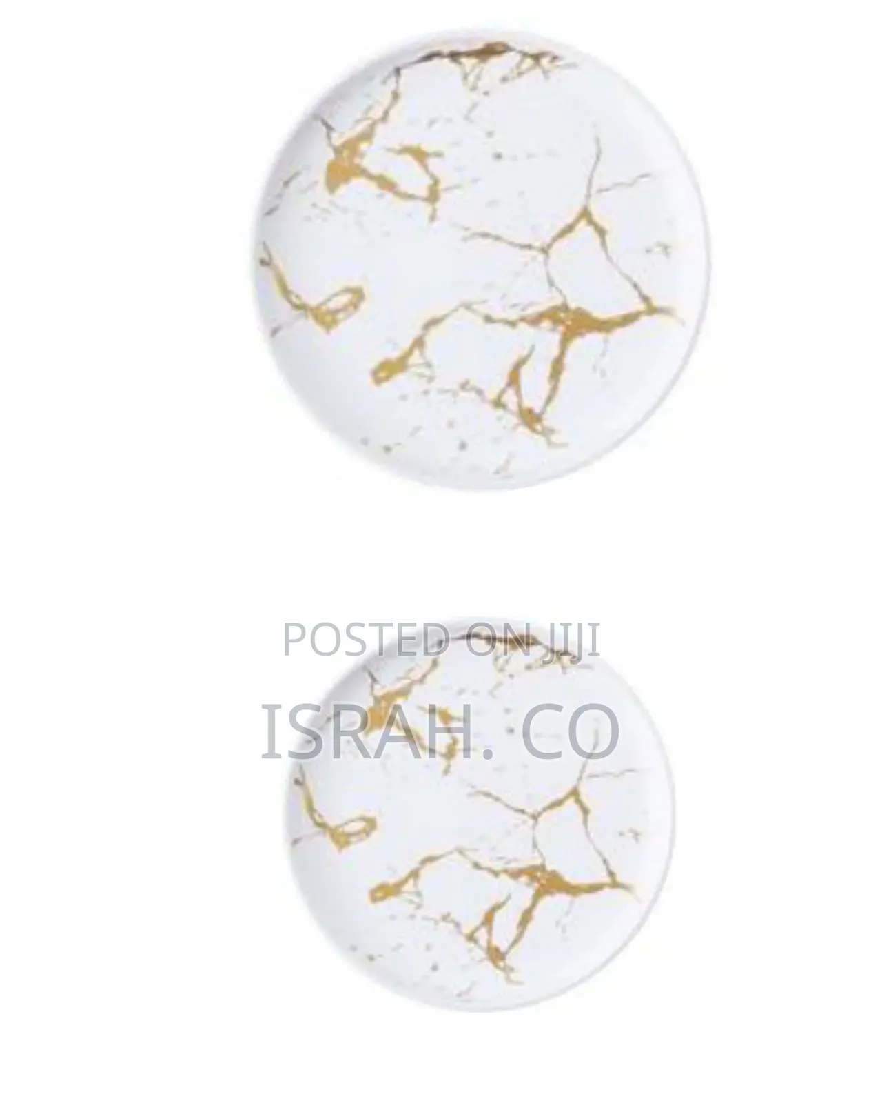 6 Piece Set of Ceramic Dinner Plates With Marble Effect