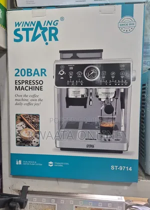 20 Bar Winning Star St-9714 Coffee Maker Machine Espresso With Grinder
