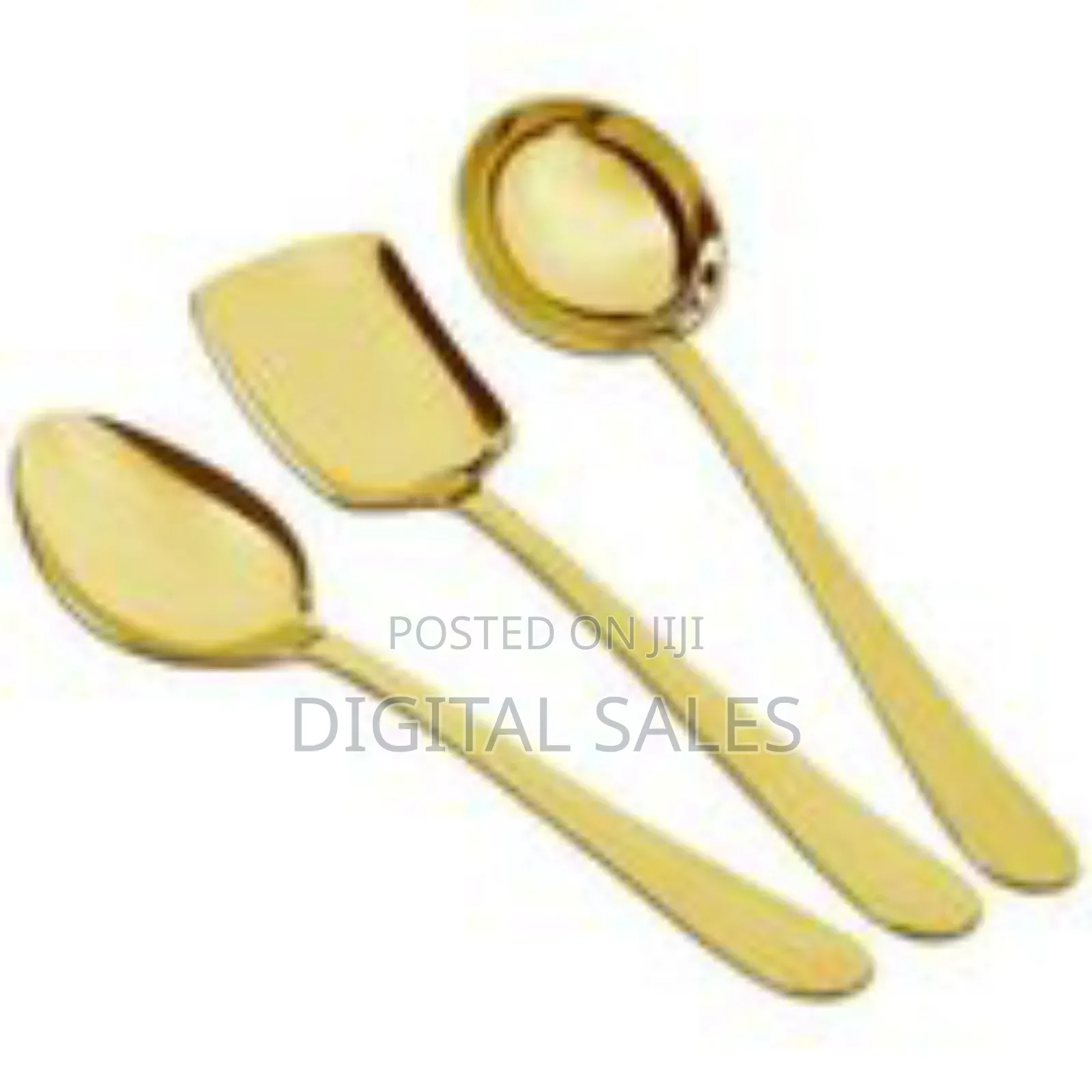 Luxury Gold-Tone Serving Utensil Set (Spoons and Spatula)