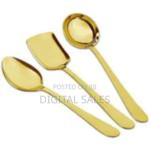 Luxury Gold-Tone Serving Utensil Set (Spoons and Spatula)