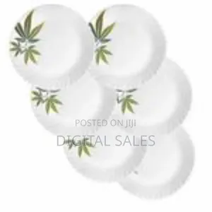 Set of 6 Snow White Curved Ceramic Dinner