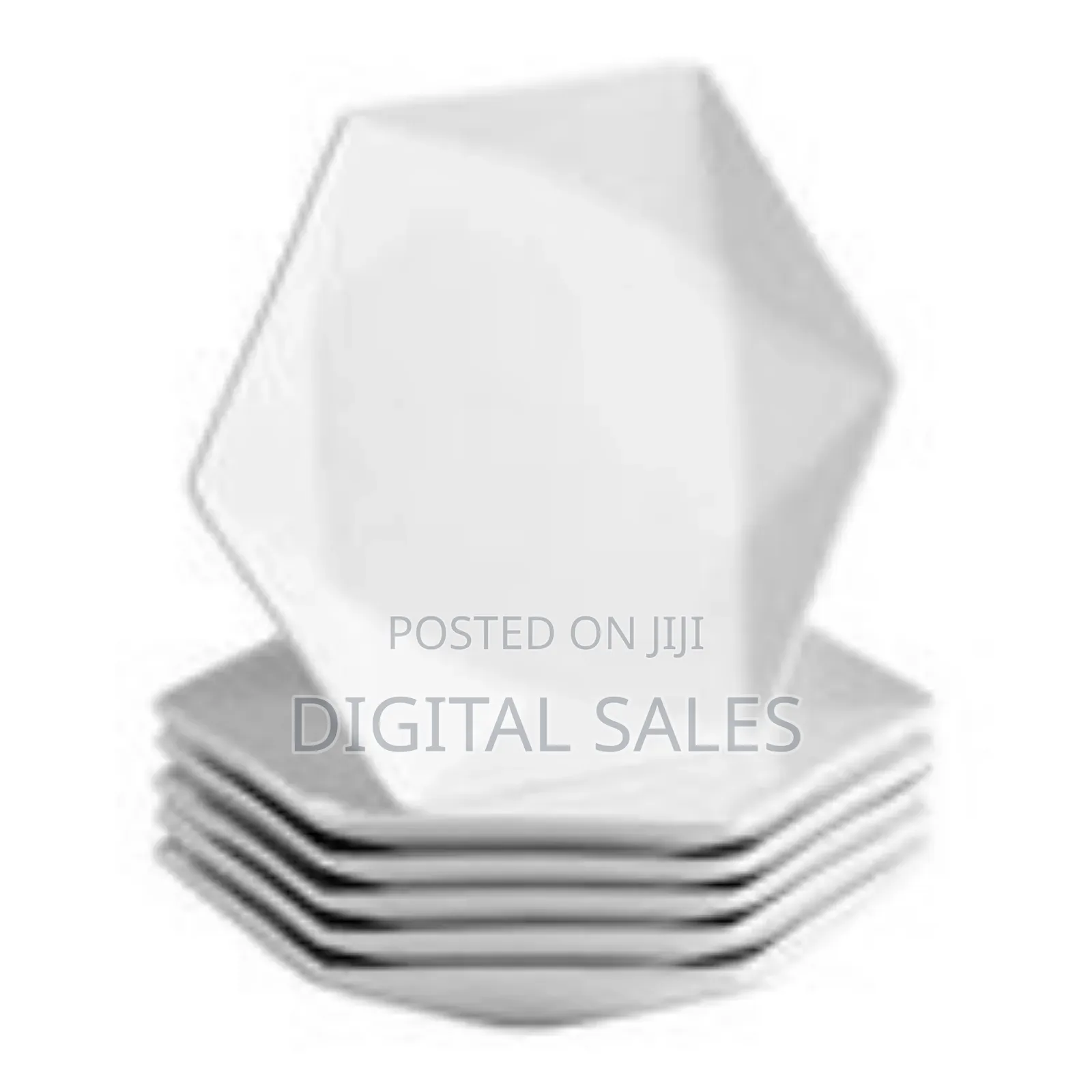 24 Piece Set of Elegant Hexagonal Ceramic Dinnerware