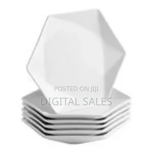 24 Piece Set of Elegant Hexagonal Ceramic Dinnerware